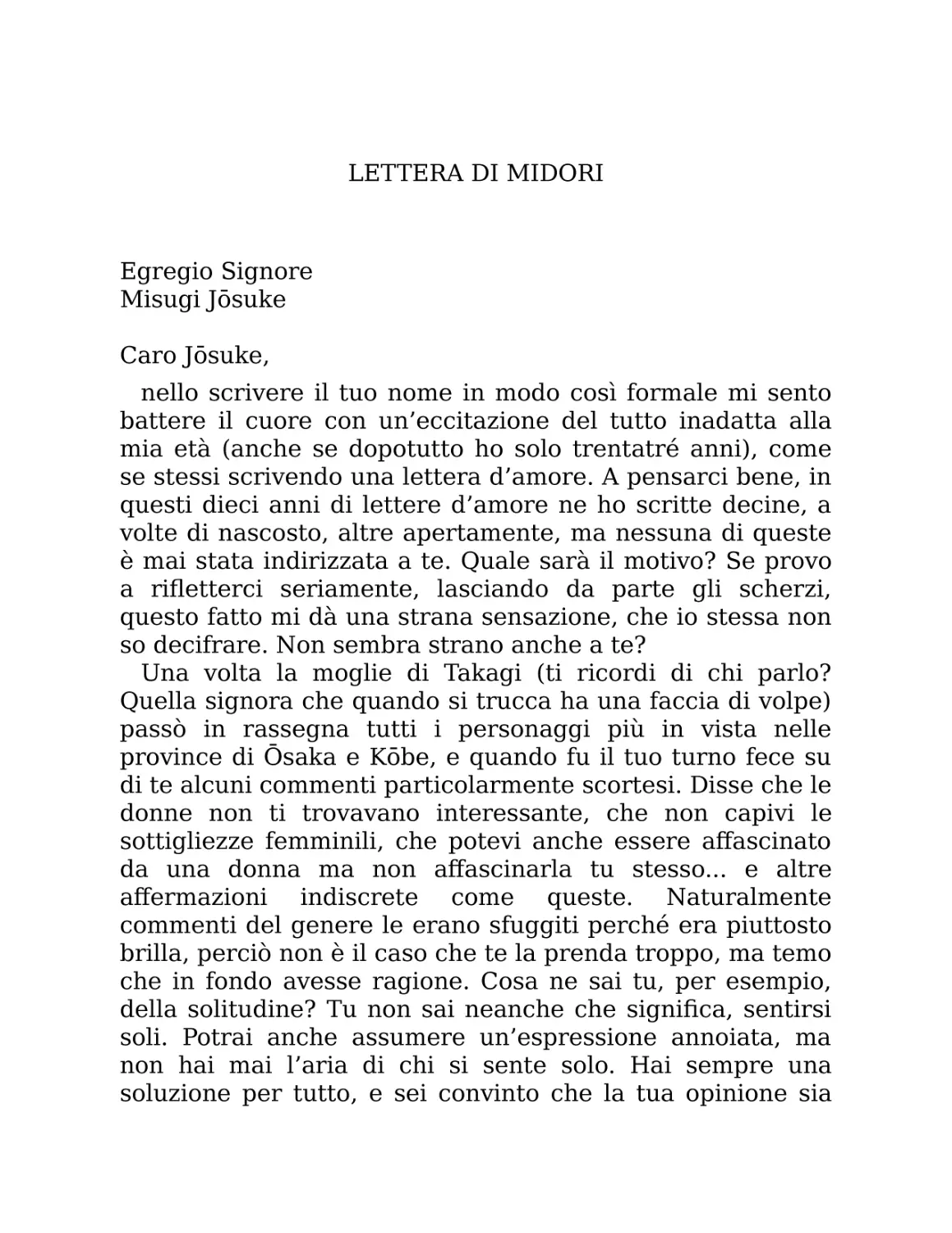 Lettera di Midori