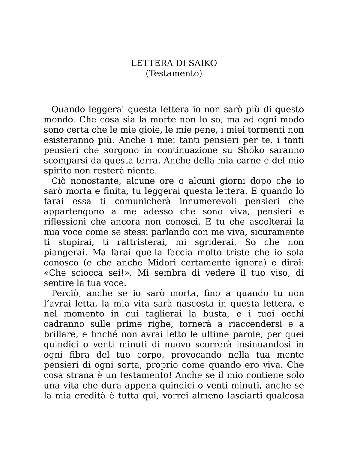 Lettera di Saiko