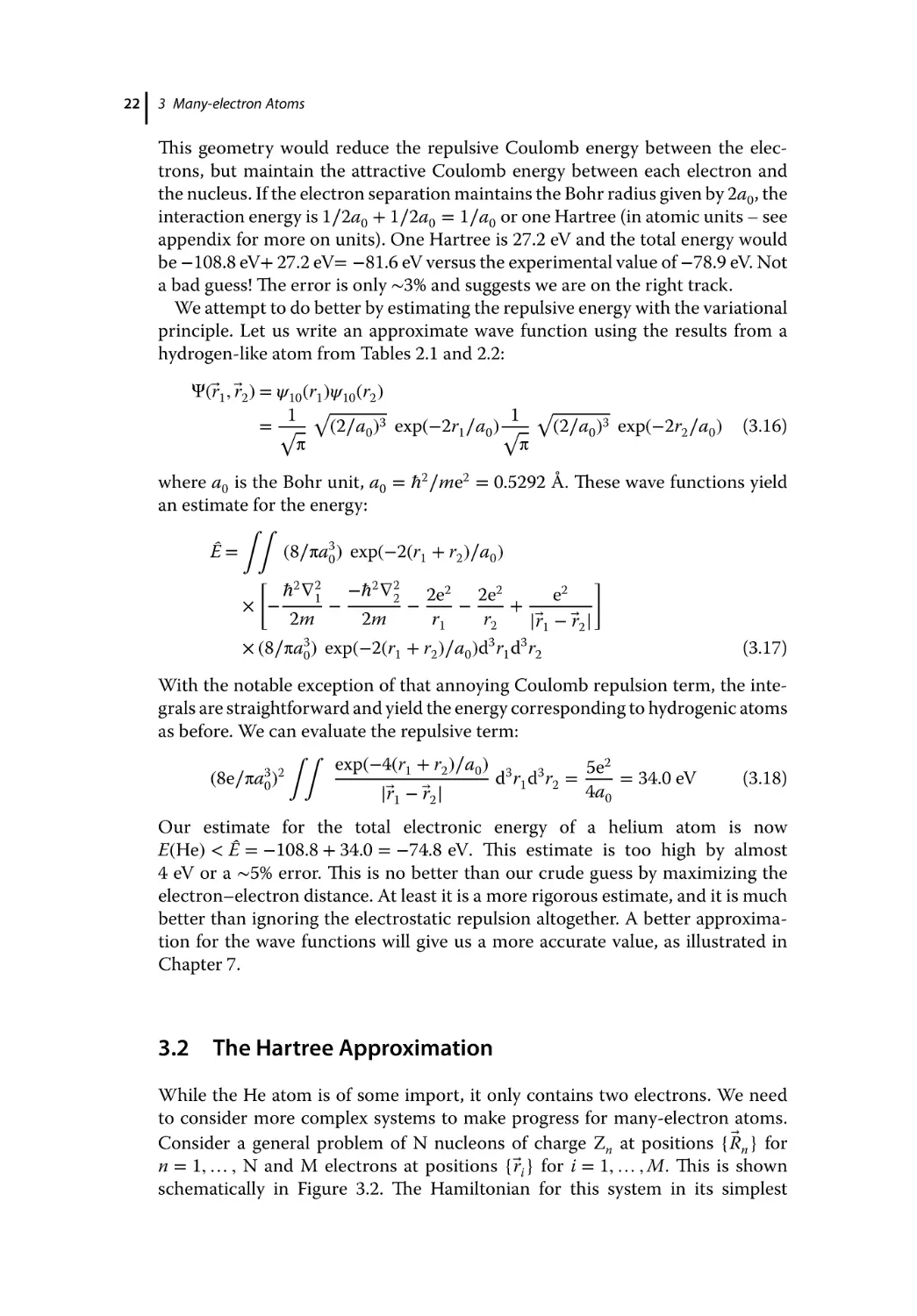 3.2 The Hartree Approximation