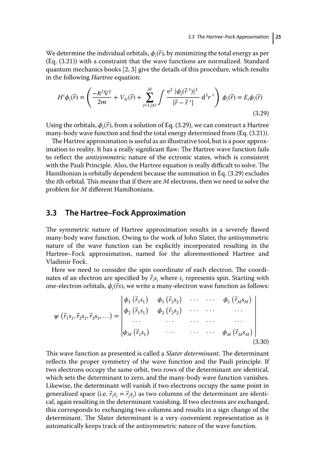 3.3 The Hartree–Fock Approximation