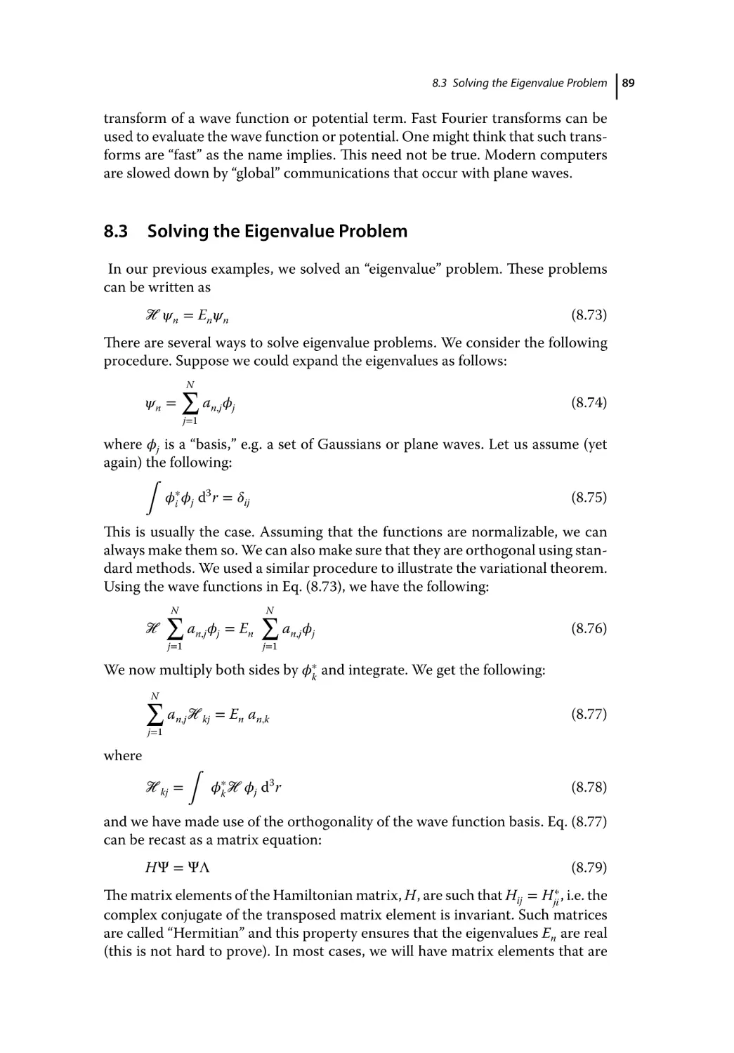 8.3 Solving the Eigenvalue Problem