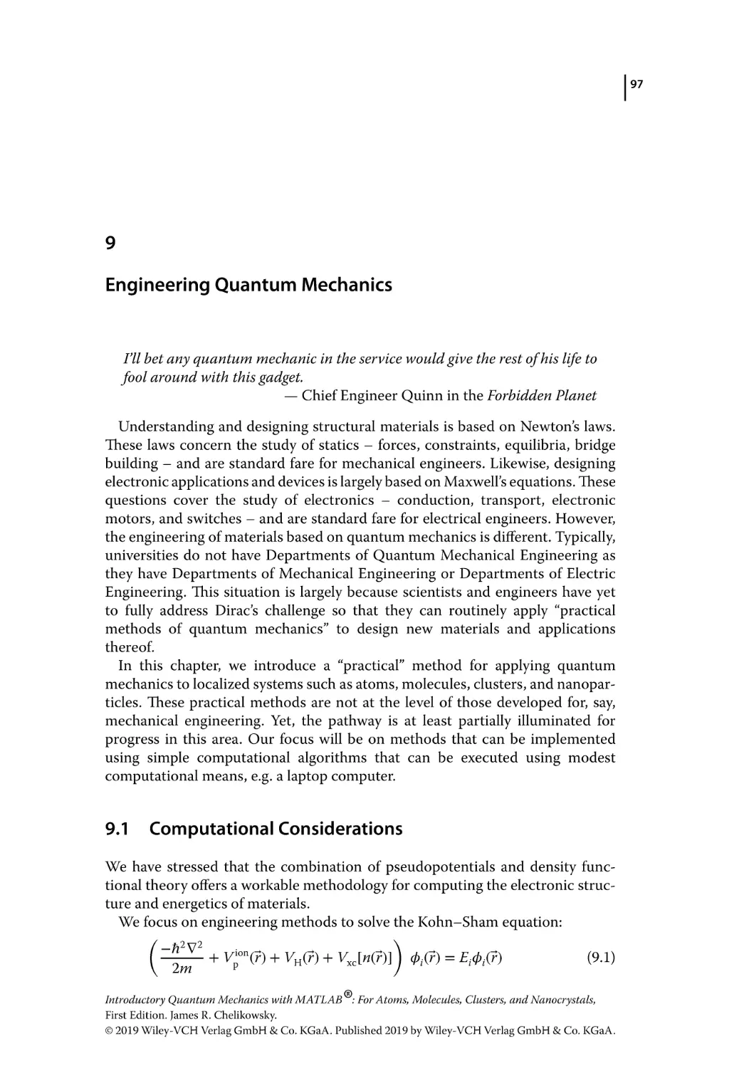 9 Engineering Quantum Mechanics
9.1 Computational Considerations