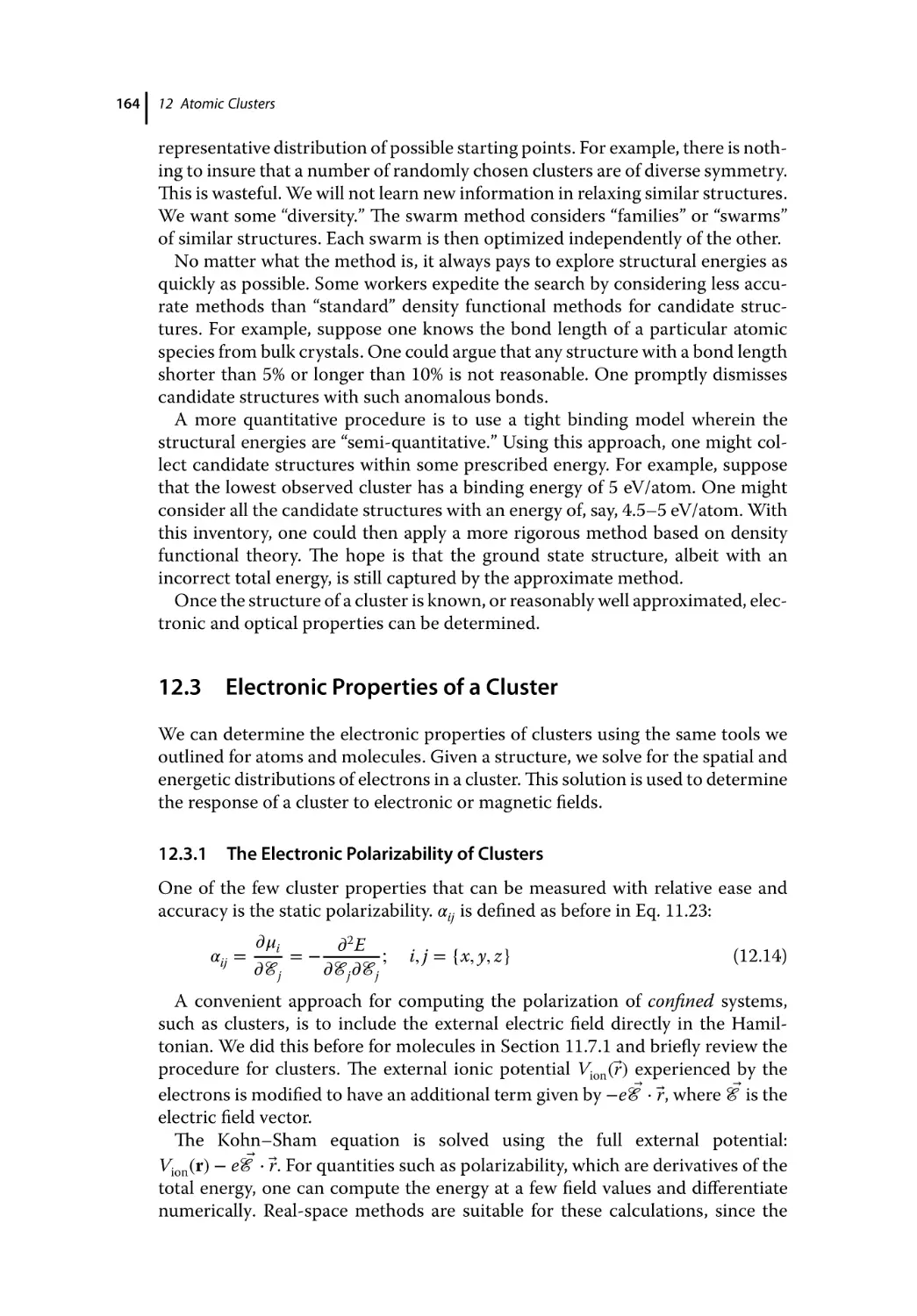 12.3 Electronic Properties of a Cluster