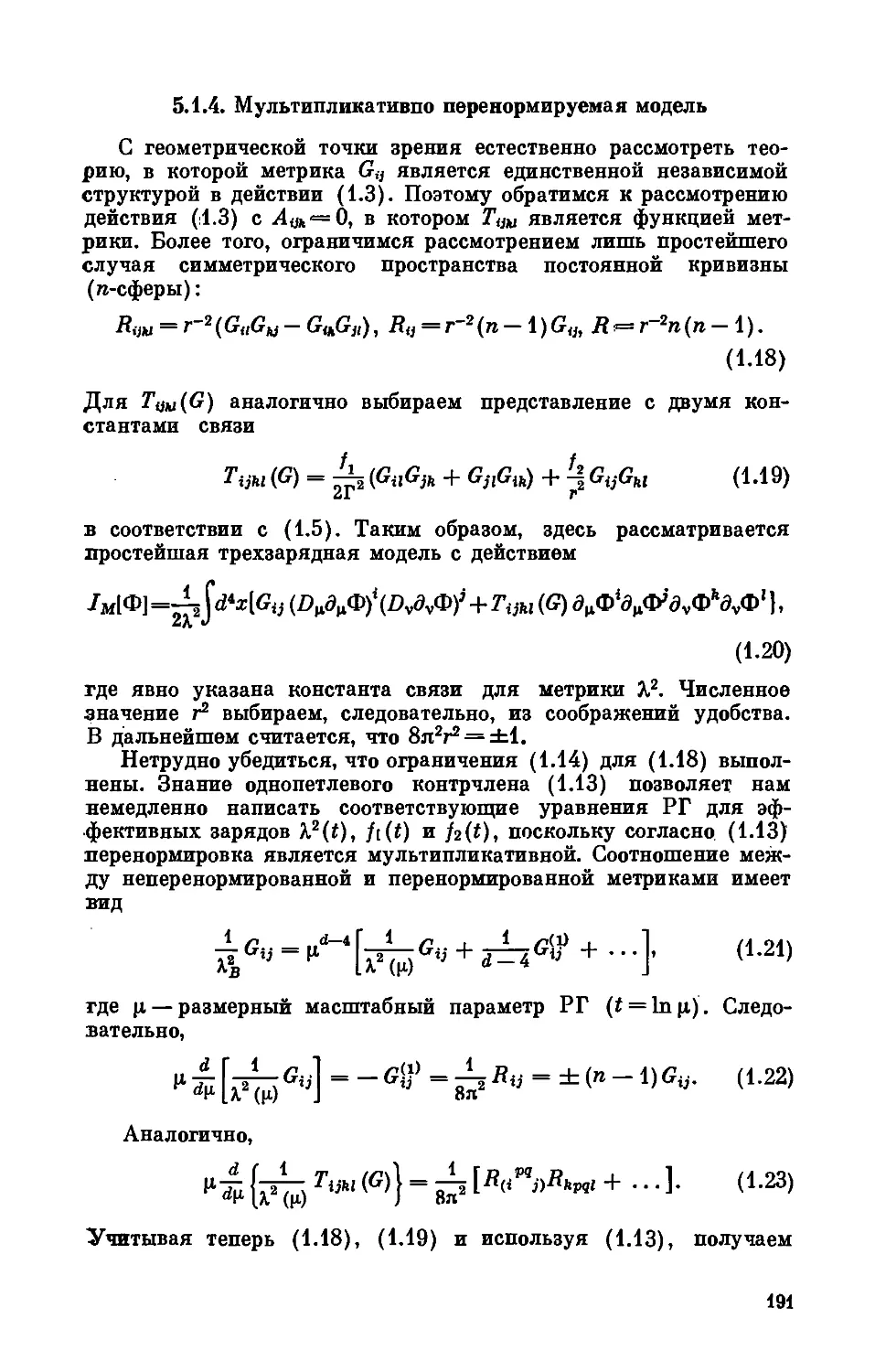 5.1.4. Мультипликативно перенормируемая модель