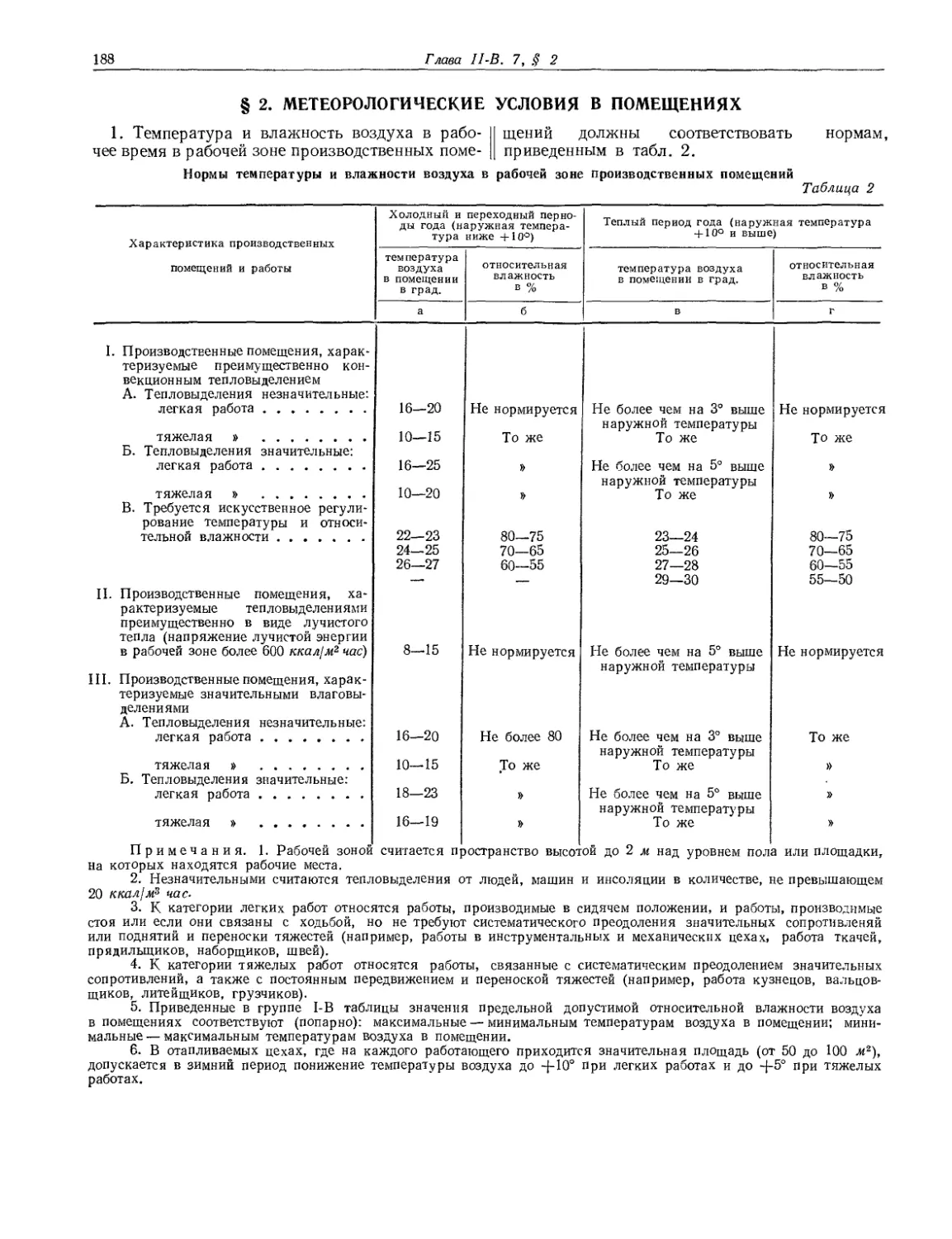 § 2. Метеорологические условия в помещениях