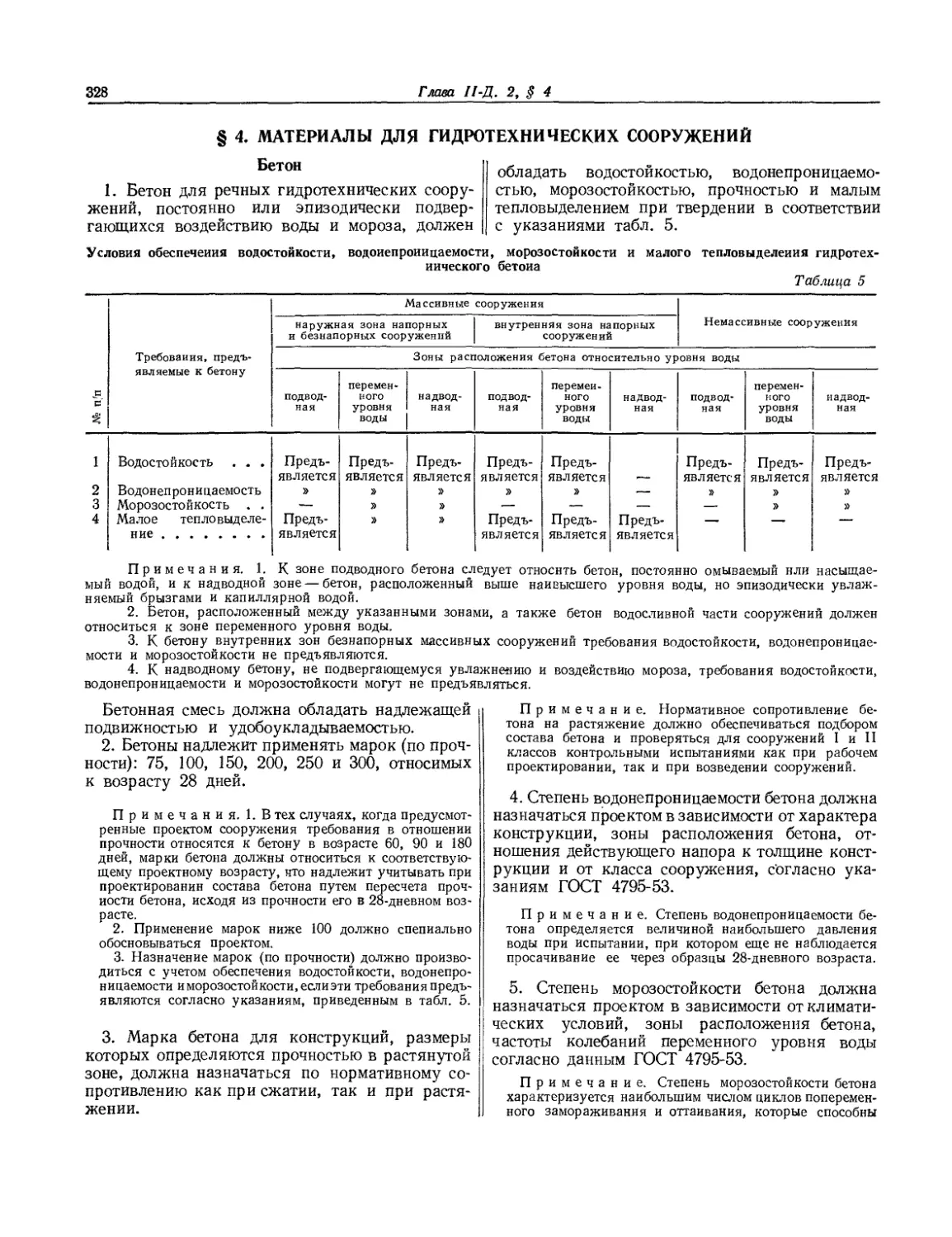 § 4. Материалы для гидротехнических сооружений