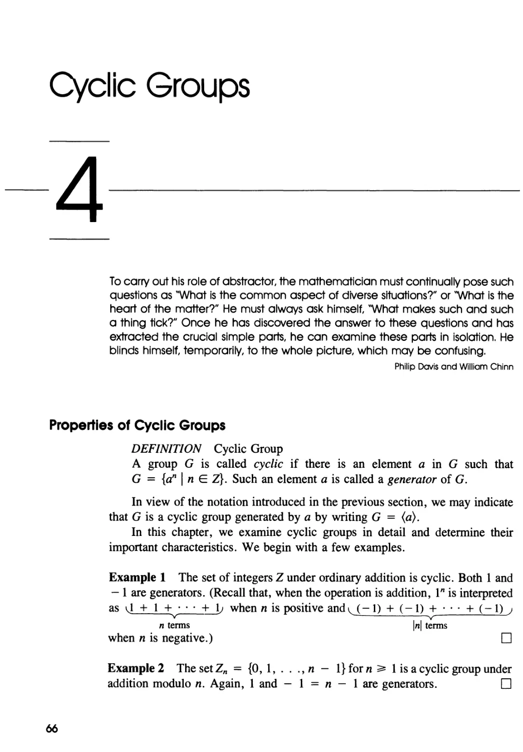 4 Cyclic Groups