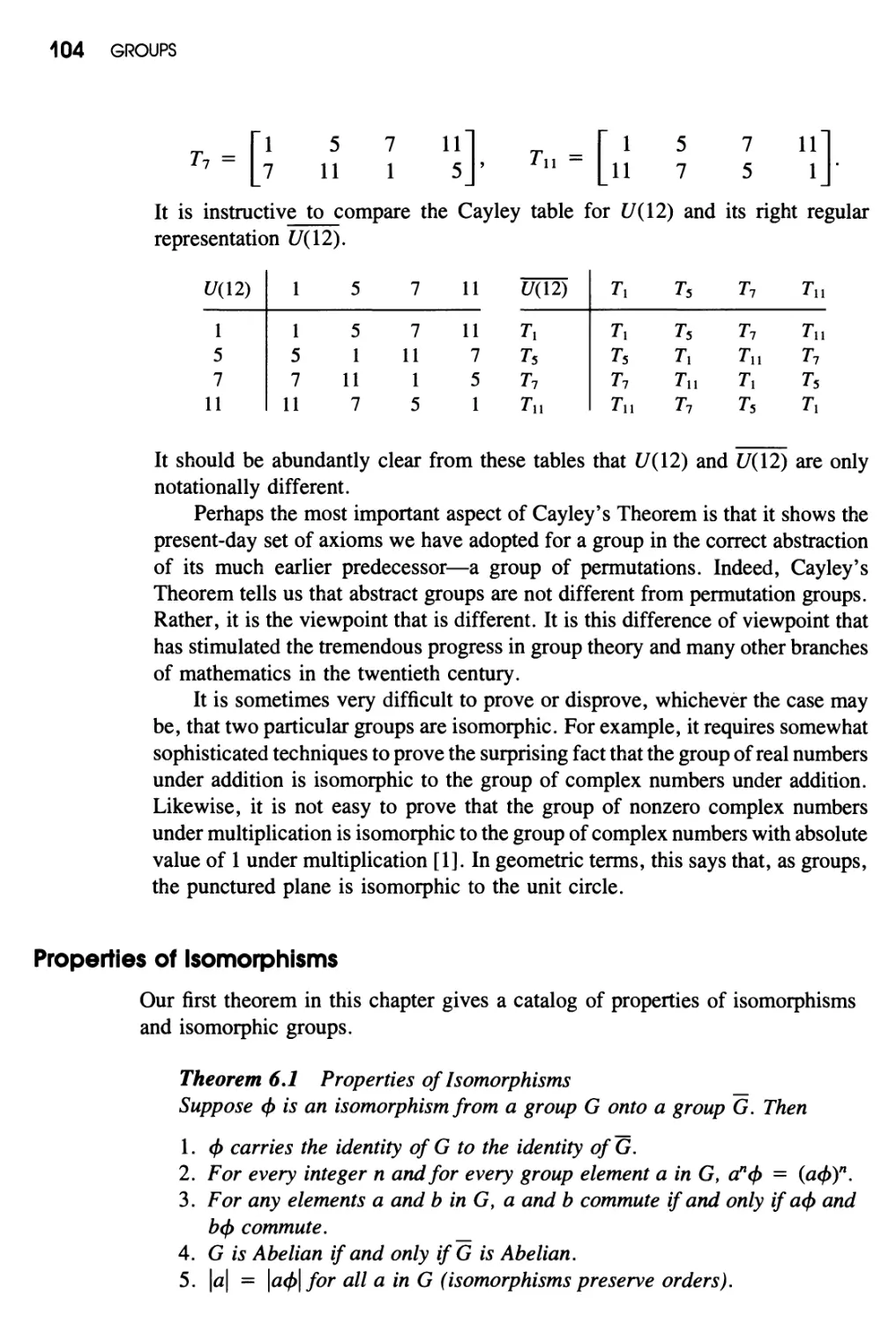 Properties of Isomorphisms