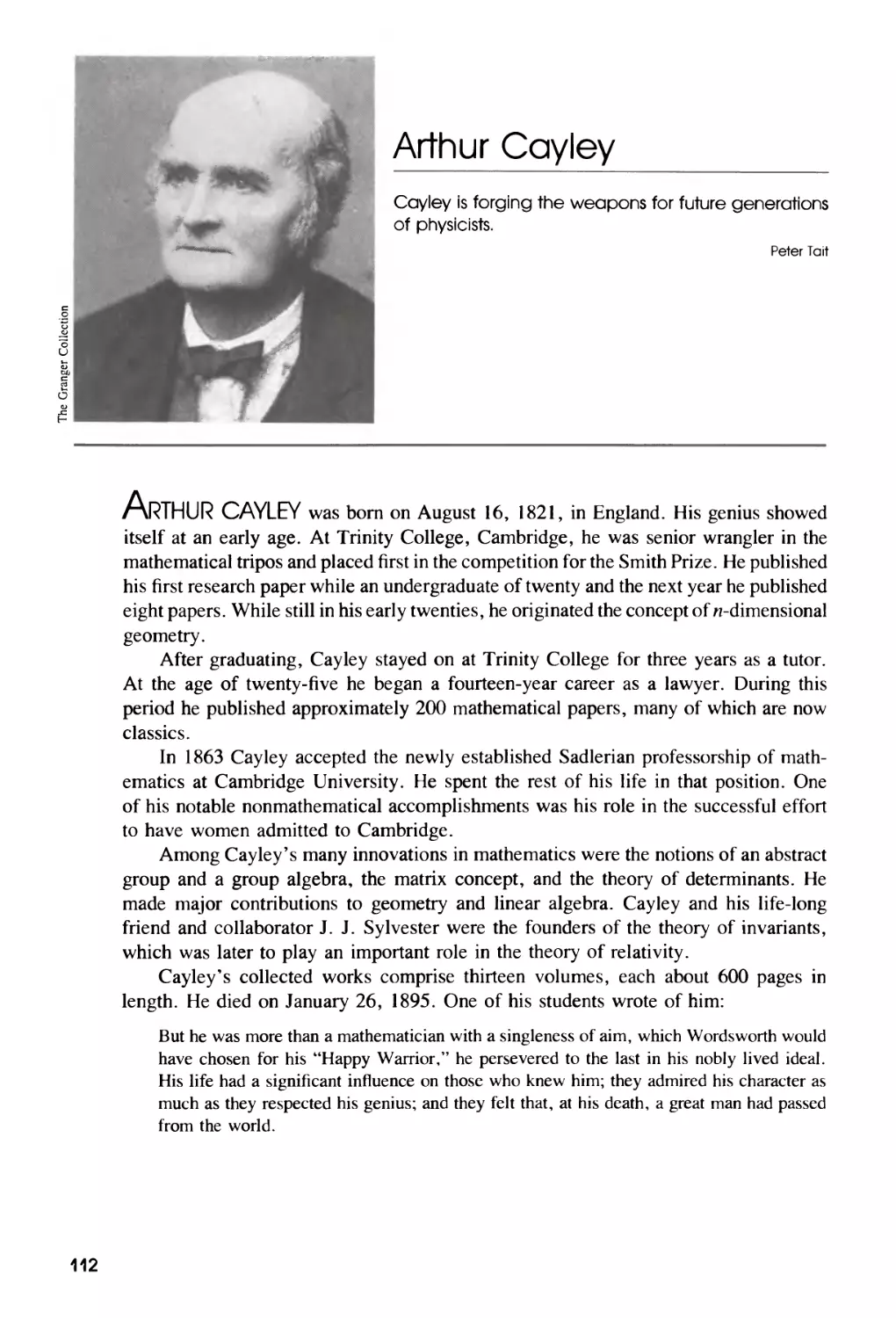 Biography of Arthur Cayley