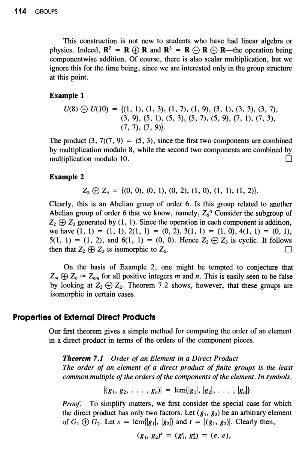 Properties of External Direct Products