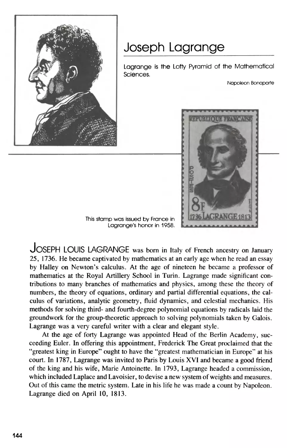 Biography of Joseph Lagrange