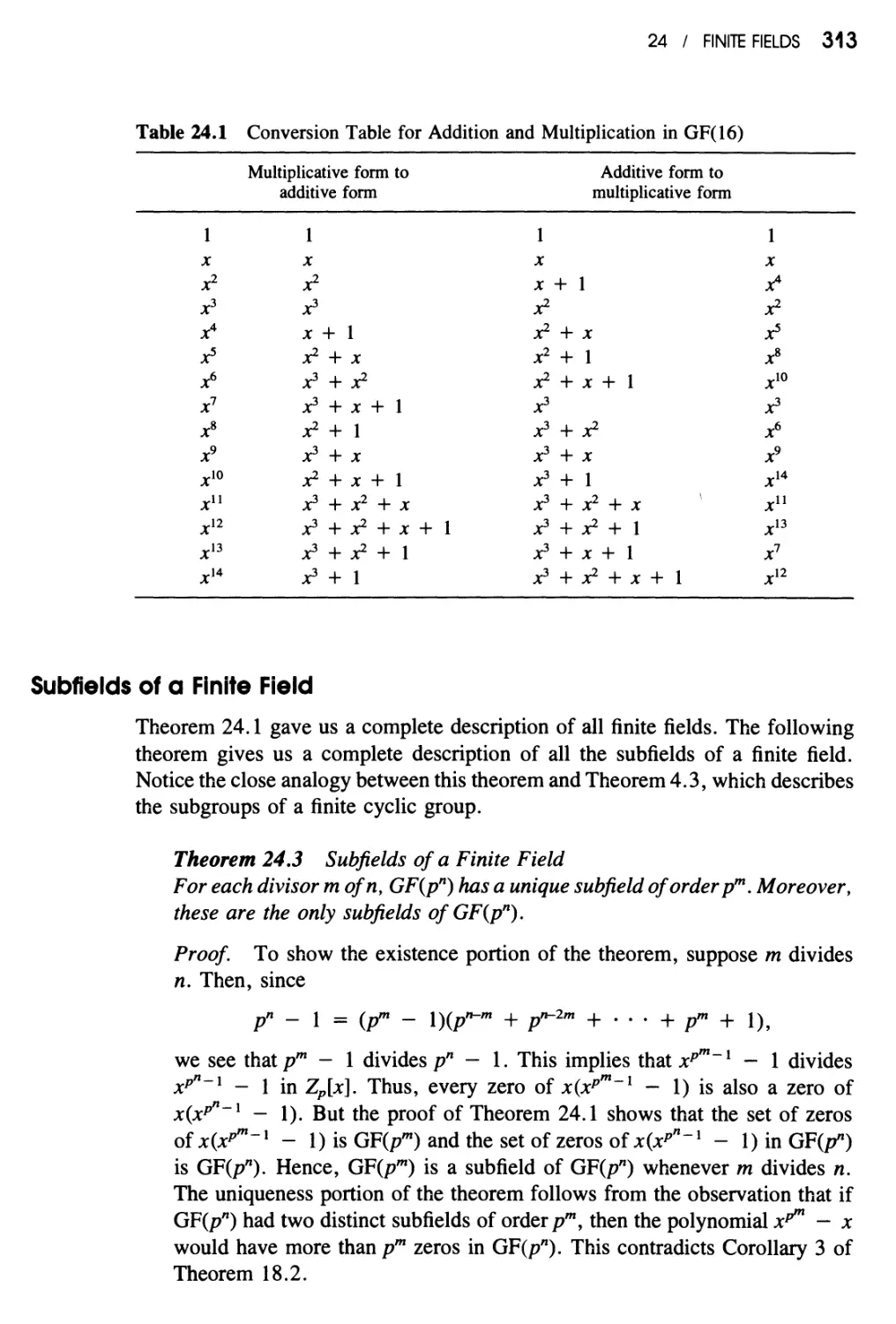 Subfields of a Finite Field