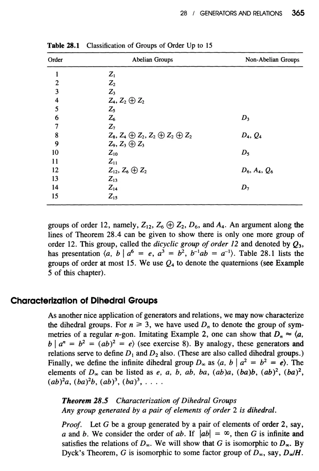 Characterization of Dihedral Groups
