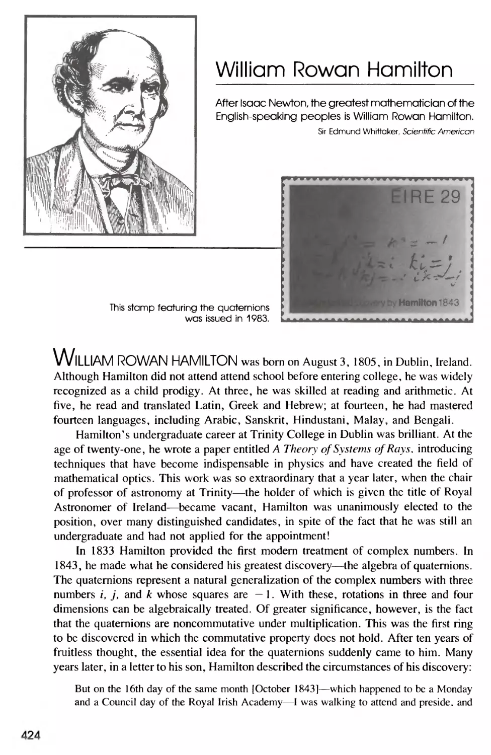 Biography of William Rowan Hamilton