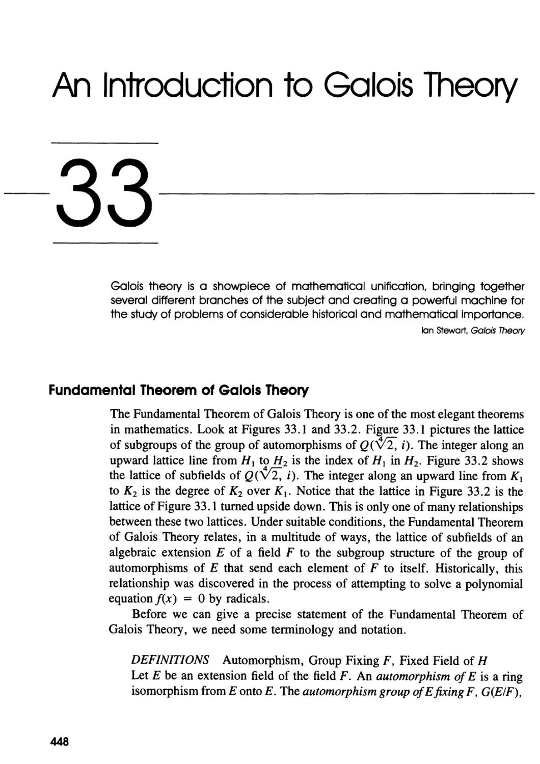 33 An Introduction to Galois Theory