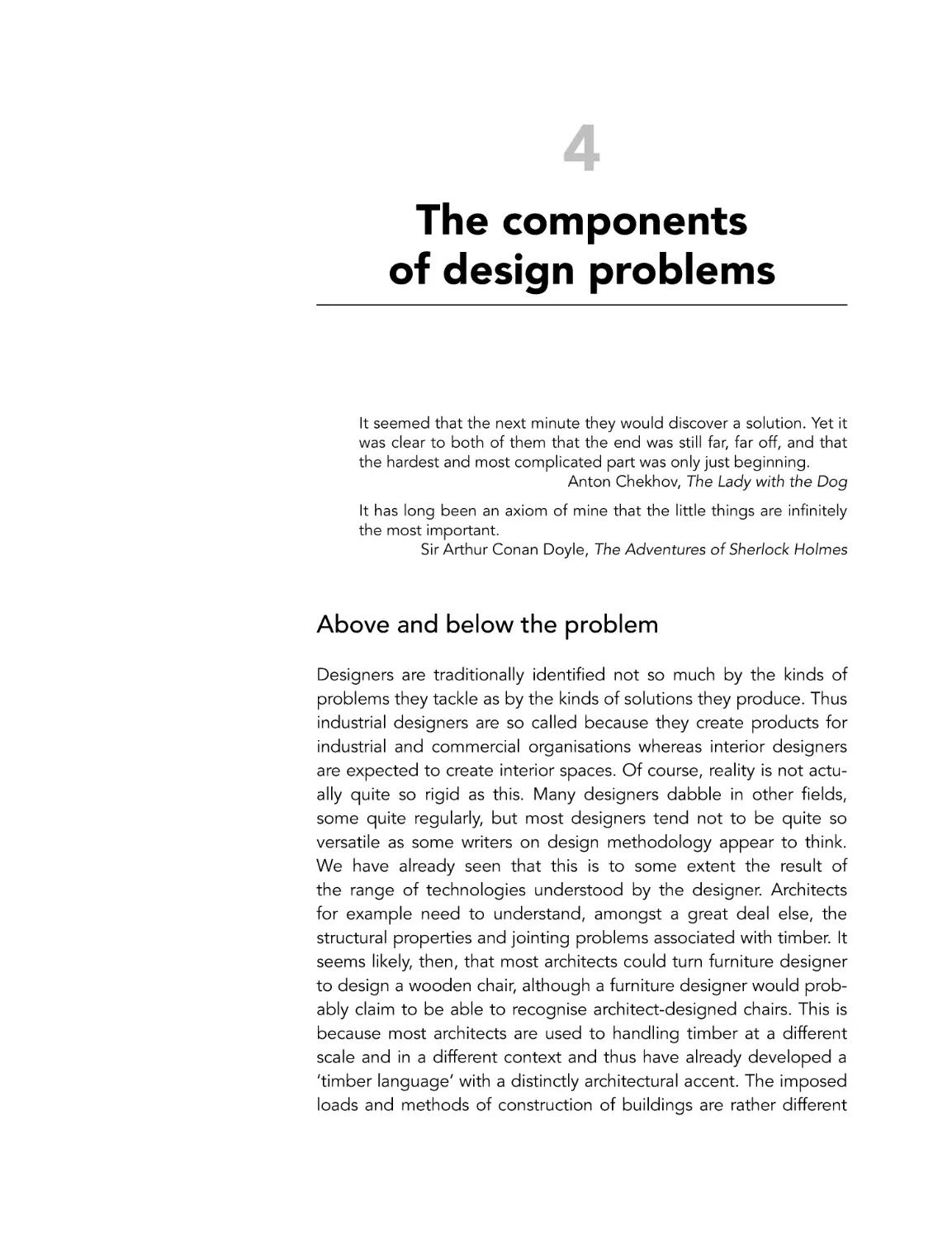 The components of design problems