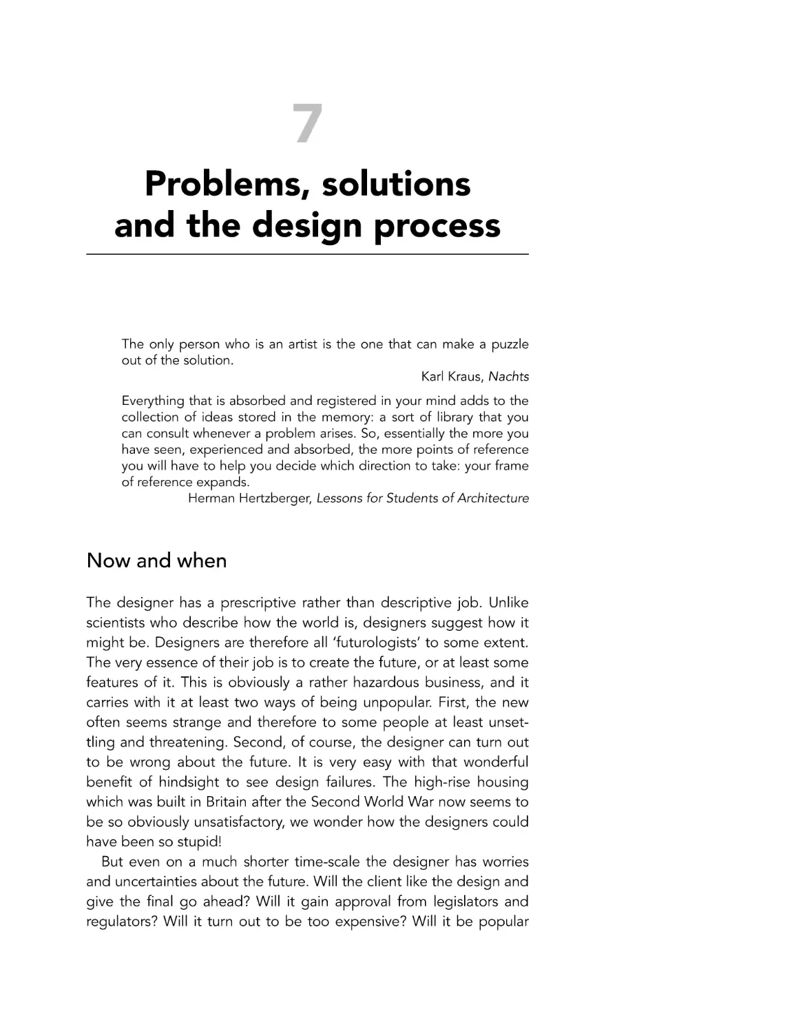 Problems, solutions and the design process