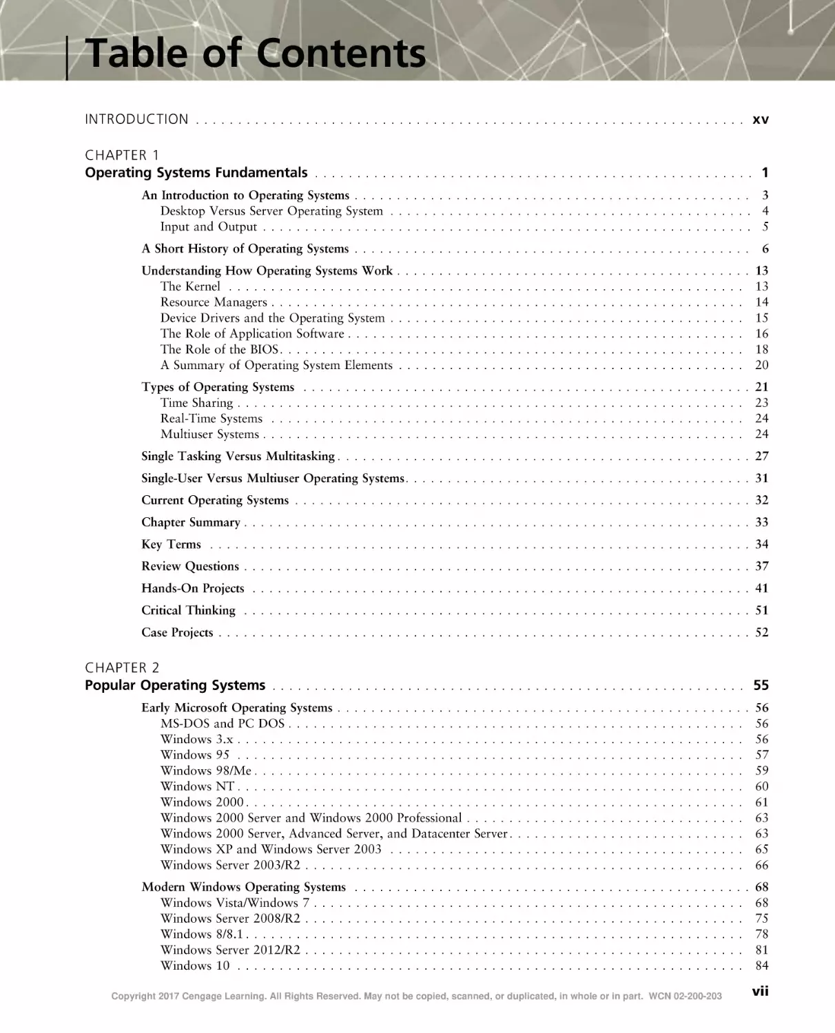 Table of Contents