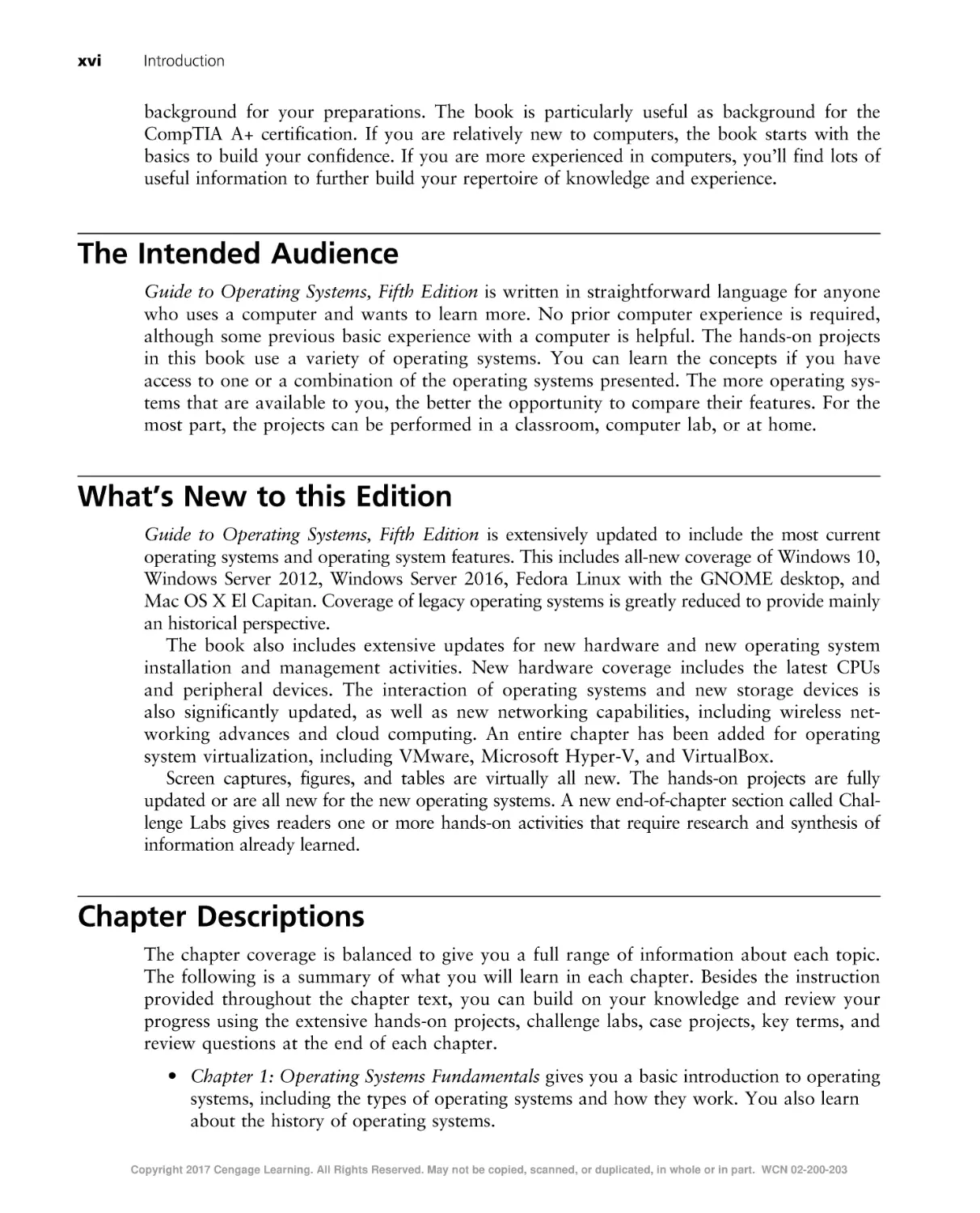 The Intended Audience
What’s New to this Edition
Chapter Descriptions