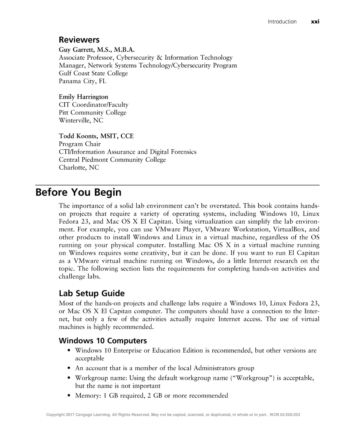 Reviewers
Before You Begin
Lab Setup Guide