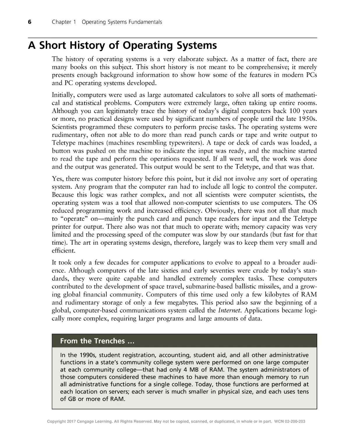 A Short History of Operating Systems