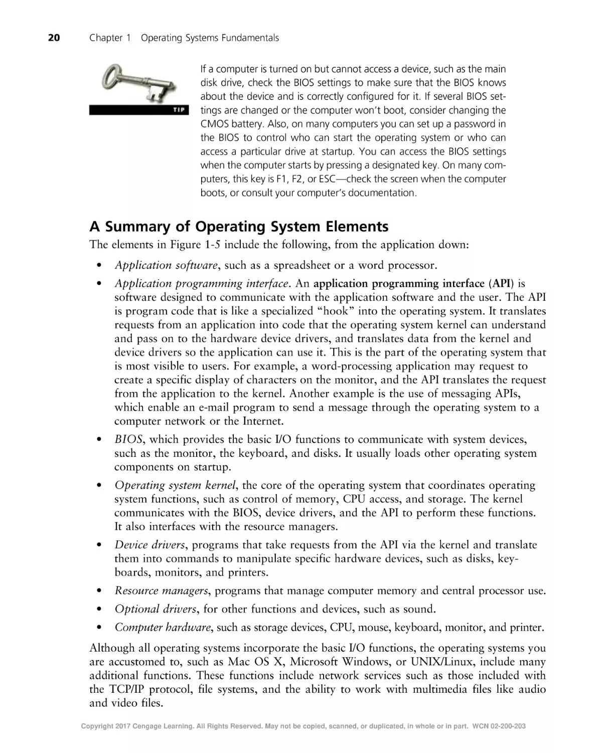 A Summary of Operating System Elements