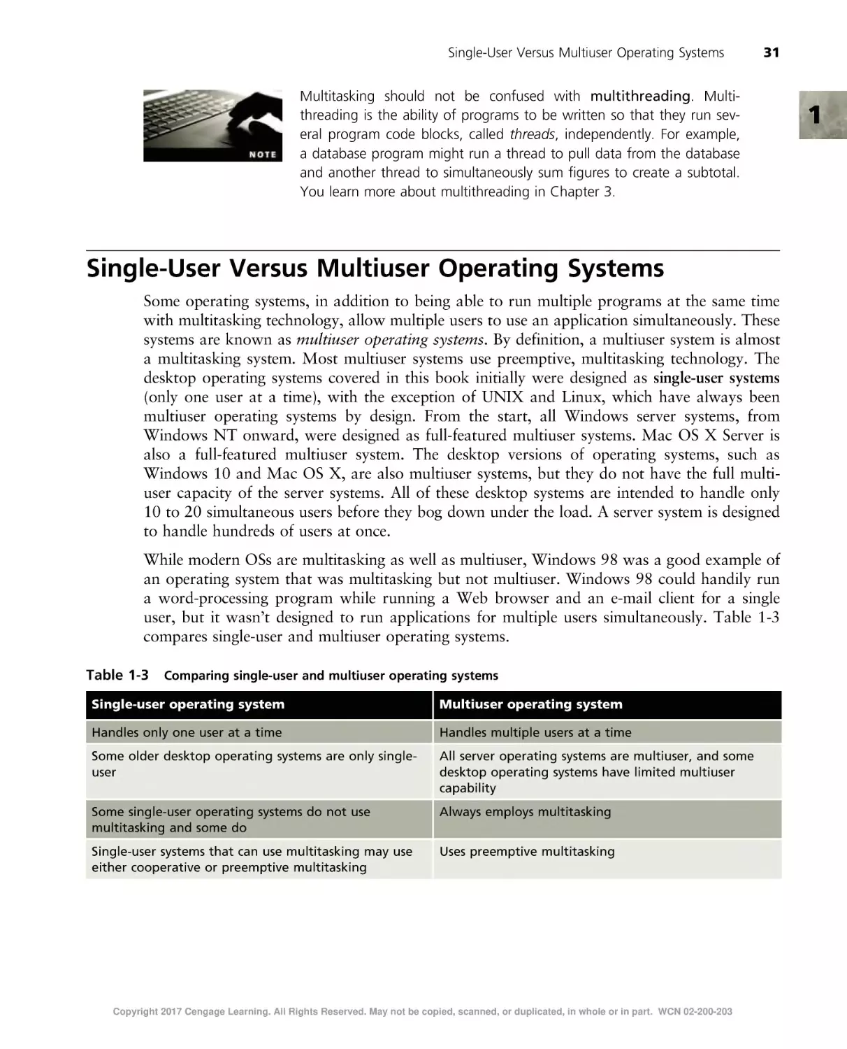 Single-User Versus Multiuser Operating Systems