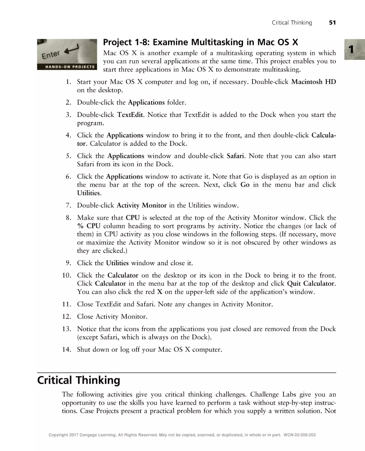 Project 1-8
Critical Thinking