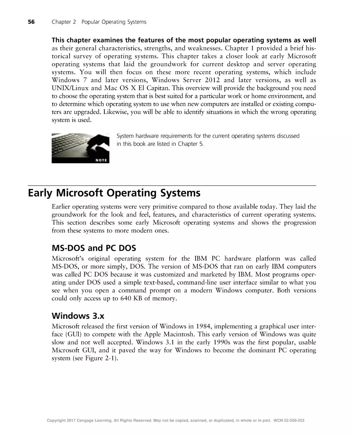 Early Microsoft Operating Systems
MS-DOS and PC DOS
Windows 3.x