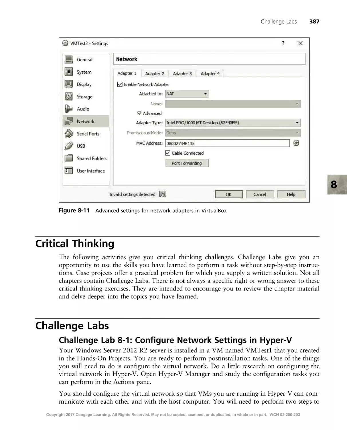 Critical Thinking
Challenge Labs
Challenge Lab 8-1