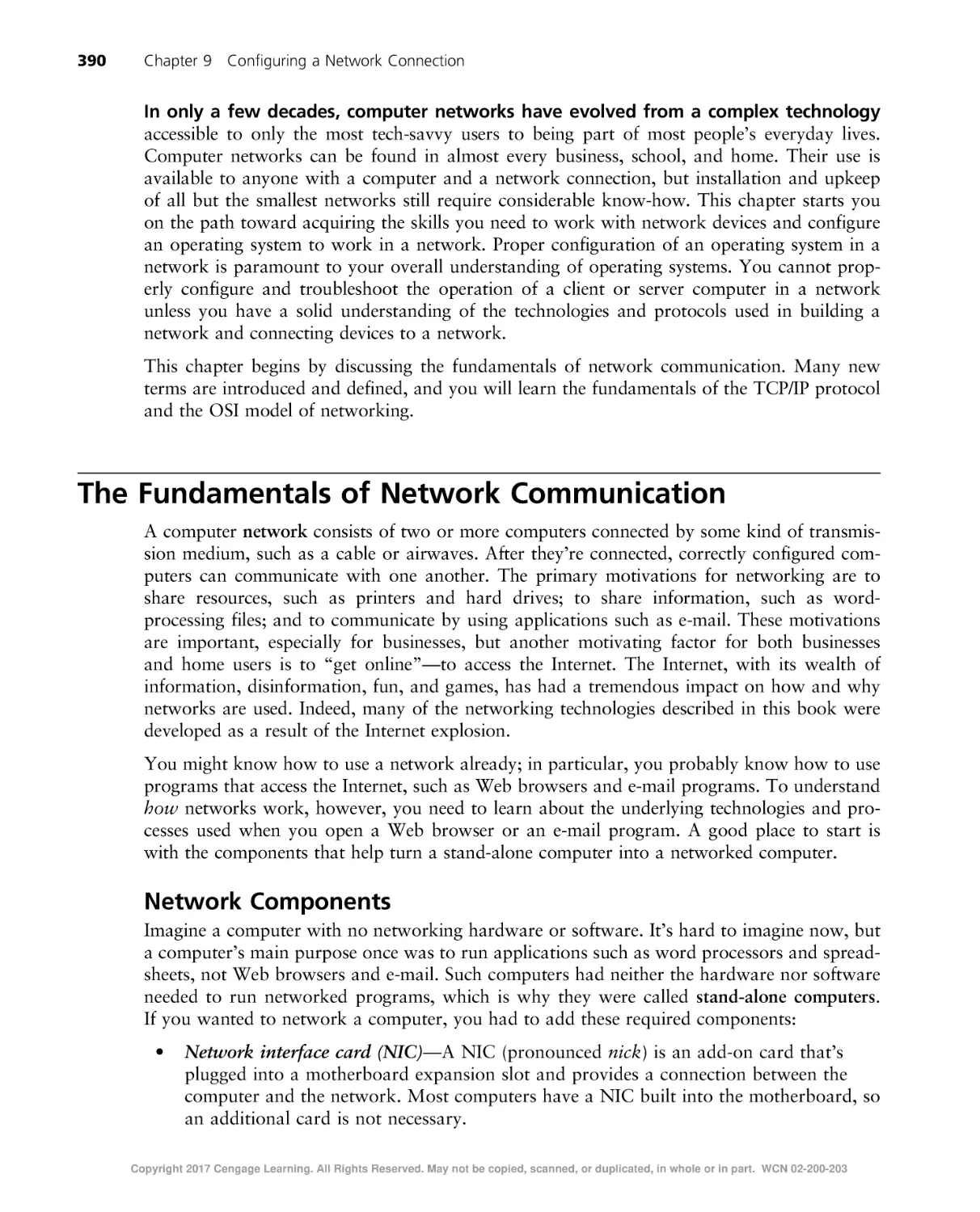 The Fundamentals of Network Communication
Network Components