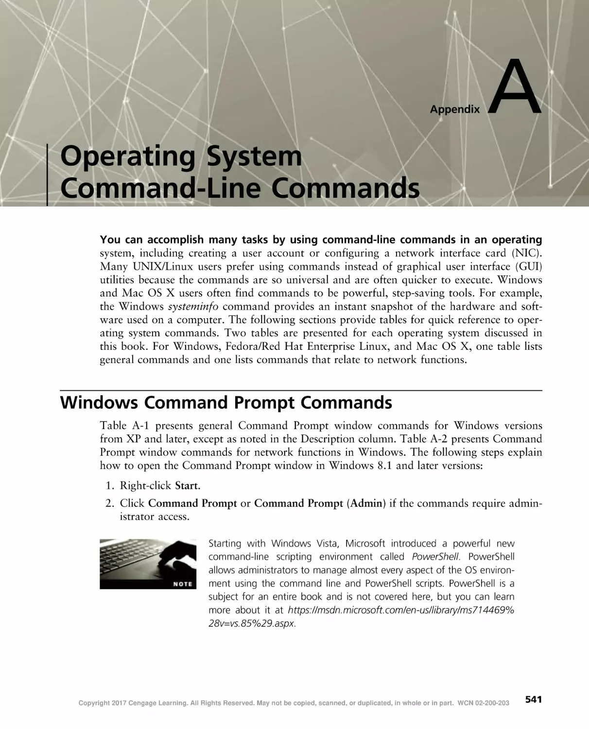 Appendix A
Windows Command Prompt Commands