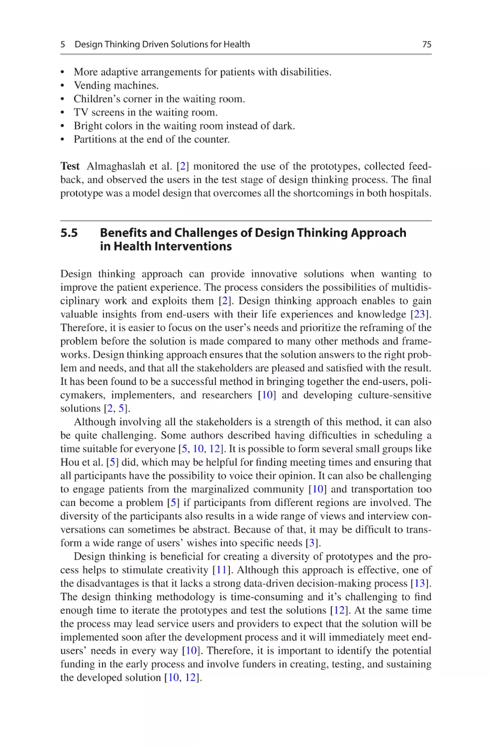 5.5	 Benefits and Challenges of Design Thinking Approach in Health Interventions