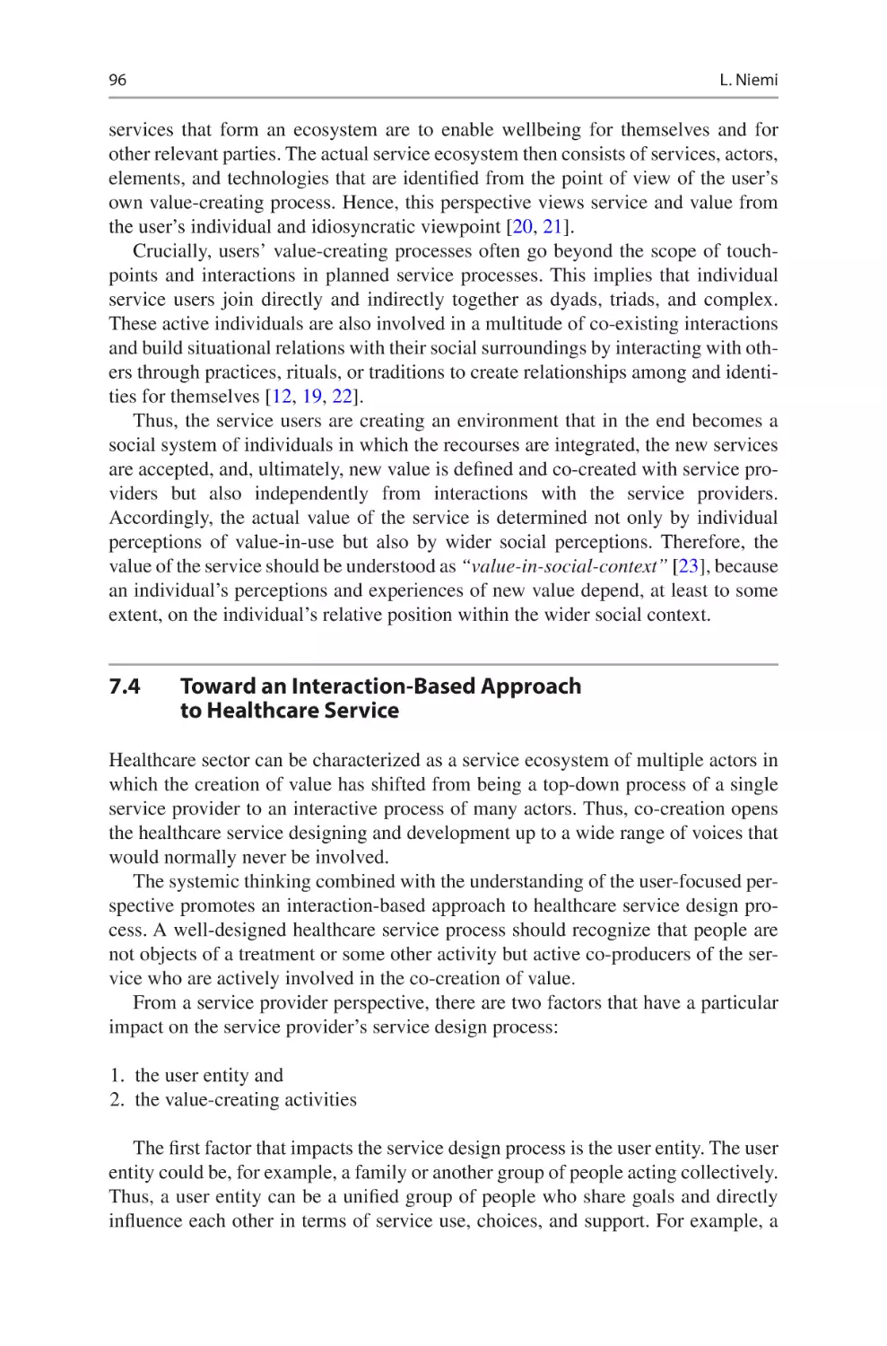 7.4	 Toward an Interaction-Based Approach to Healthcare Service