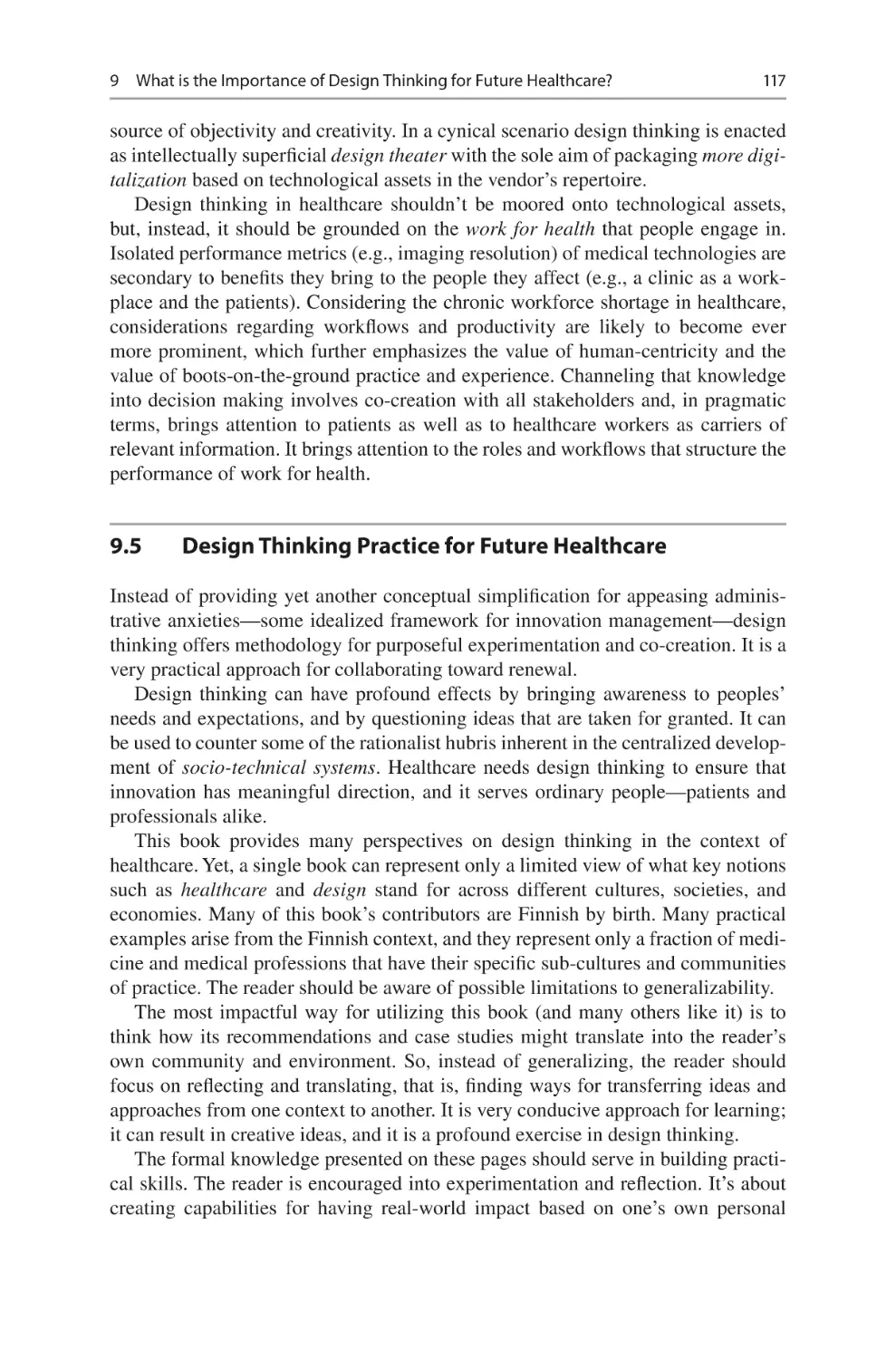 9.5	 Design Thinking Practice for Future Healthcare