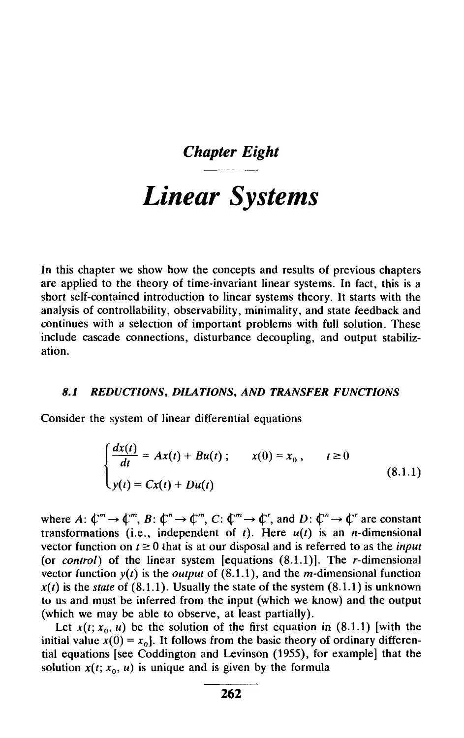 Chapter Eight Linear Systems