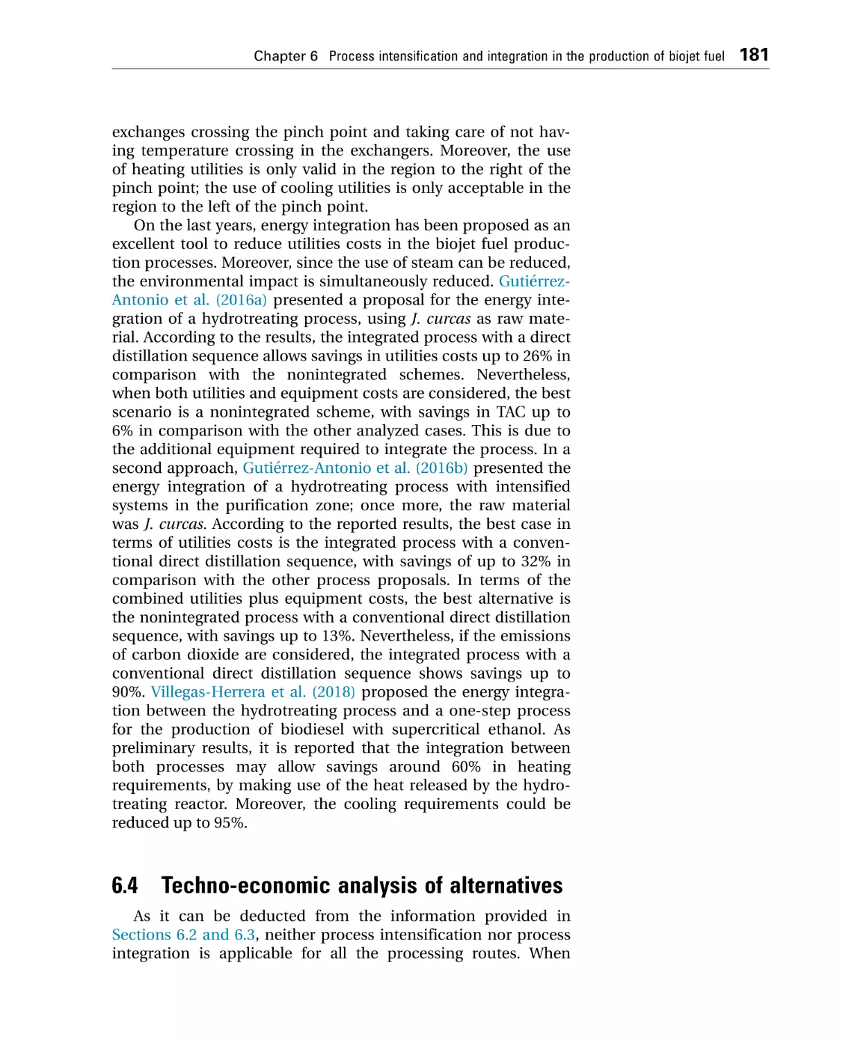 6.4 Techno-economic analysis of alternatives