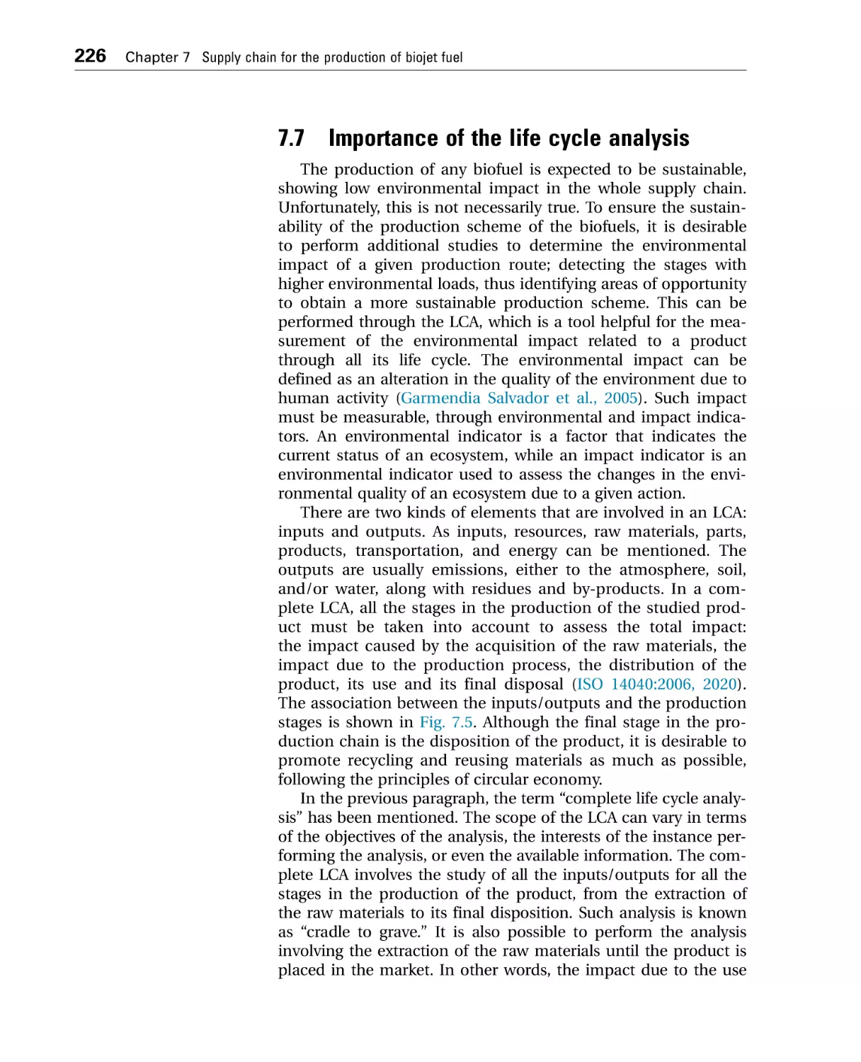 7.7 Importance of the life cycle analysis