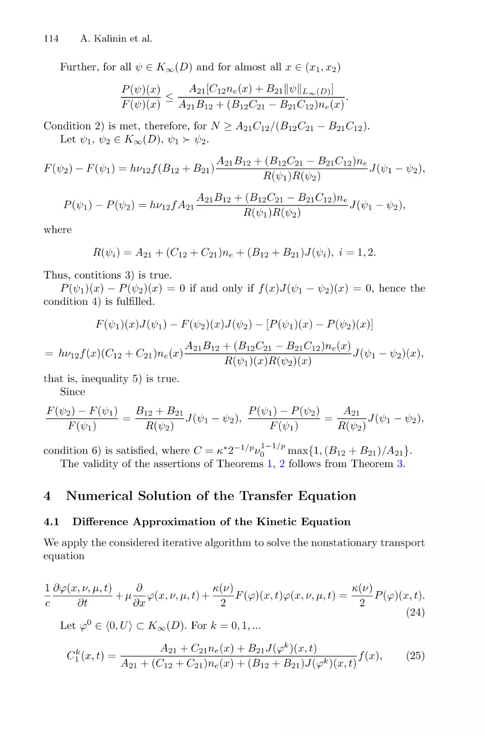 4 Numerical Solution of the Transfer Equation
4.1 Difference Approximation of the Kinetic Equation