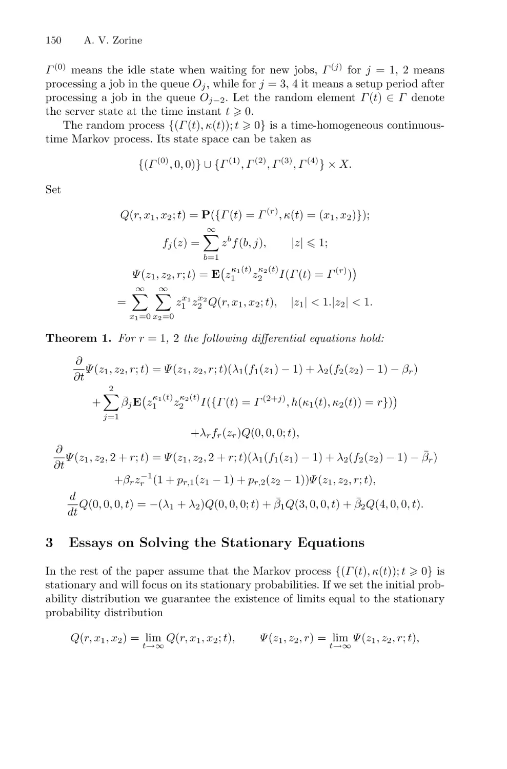 3 Essays on Solving the Stationary Equations