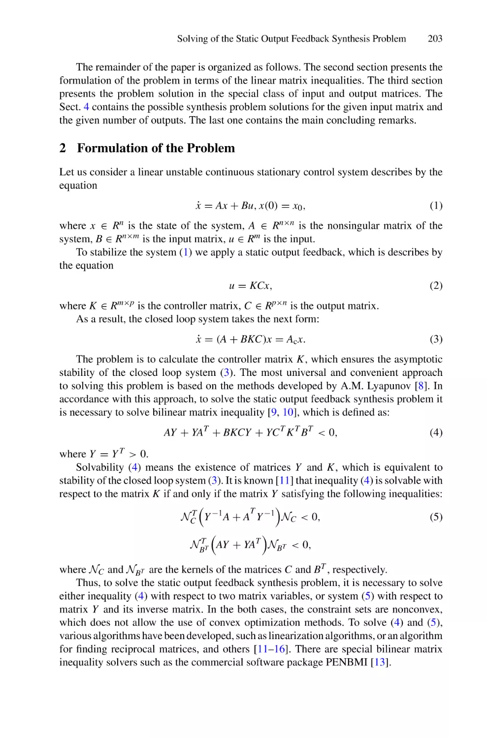 2 Formulation of the Problem