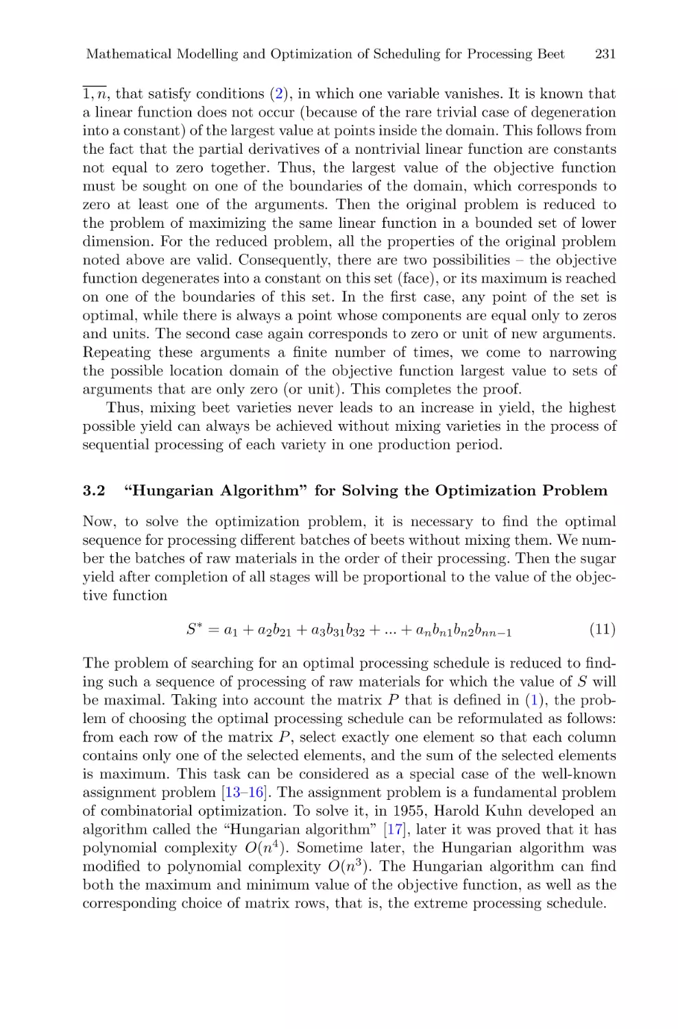 3.2 ``Hungarian Algorithm'' for Solving the Optimization Problem