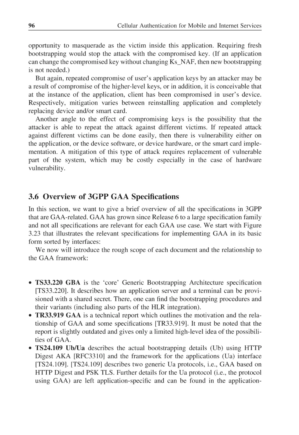 3.6 Overview of 3GPP GAA Specifications