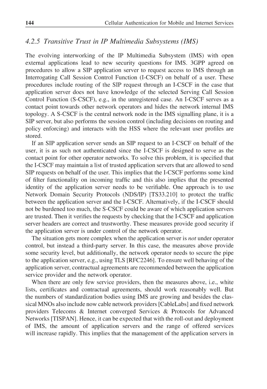 4.2.5 Transitive Trust in IP Multimedia Subsystems (IMS)