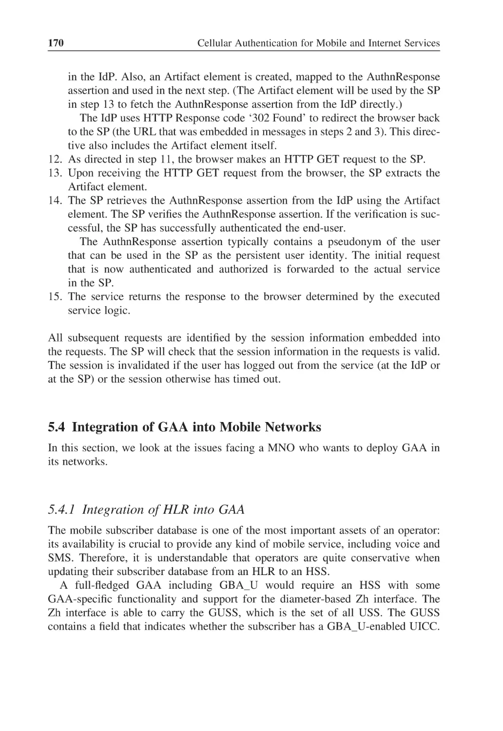 5.4 Integration of GAA into Mobile Networks
5.4.1 Integration of HLR into GAA