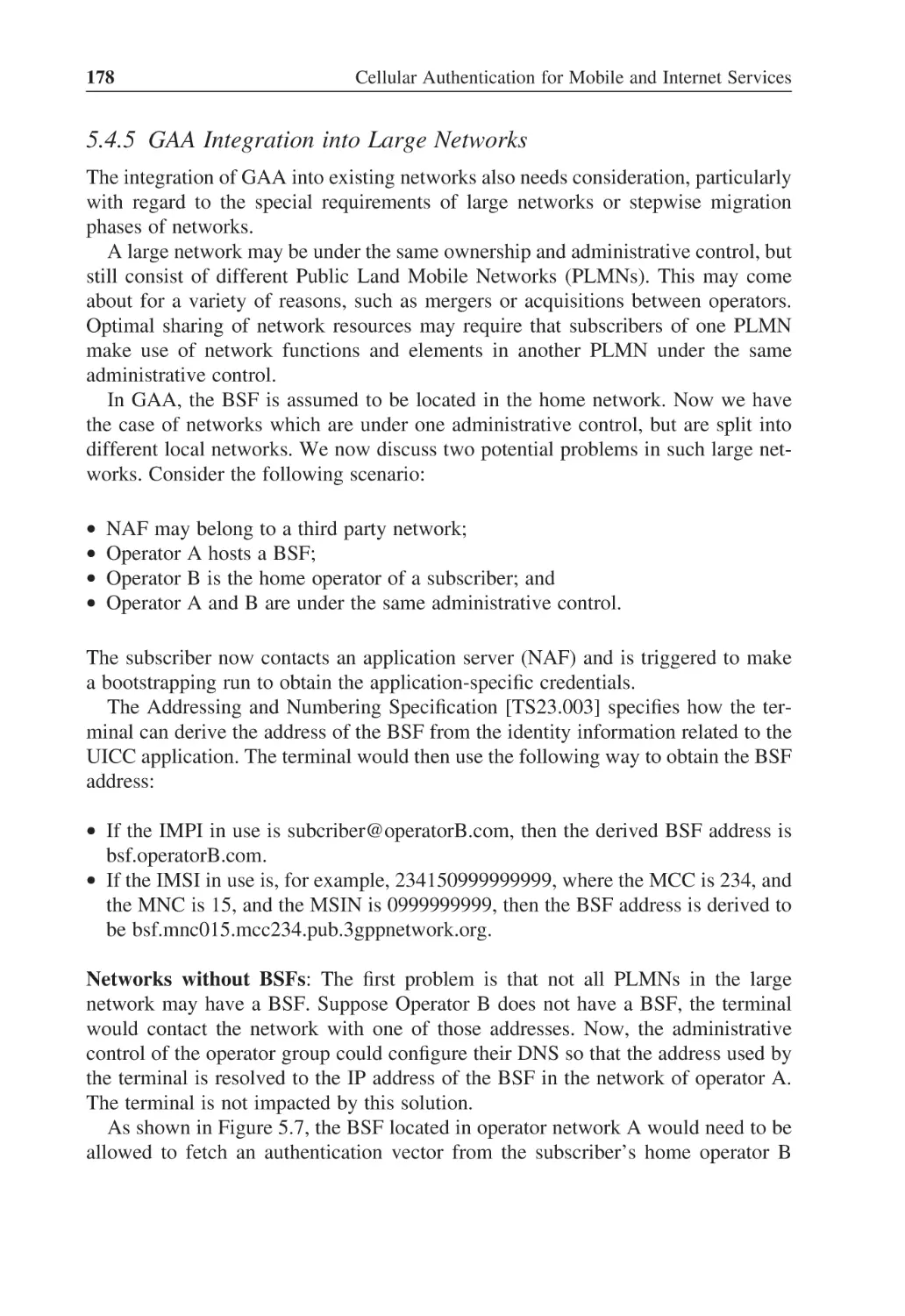 5.4.5 GAA Integration into Large Networks