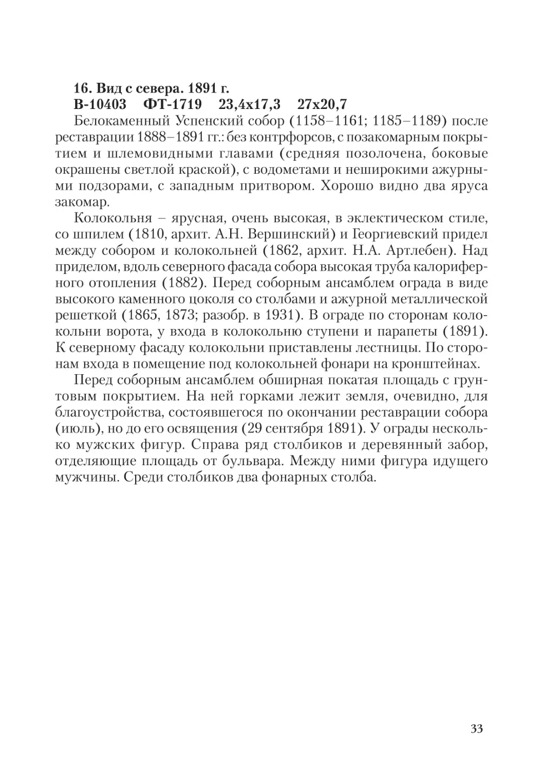 16. Вид с севера. 1891 г.