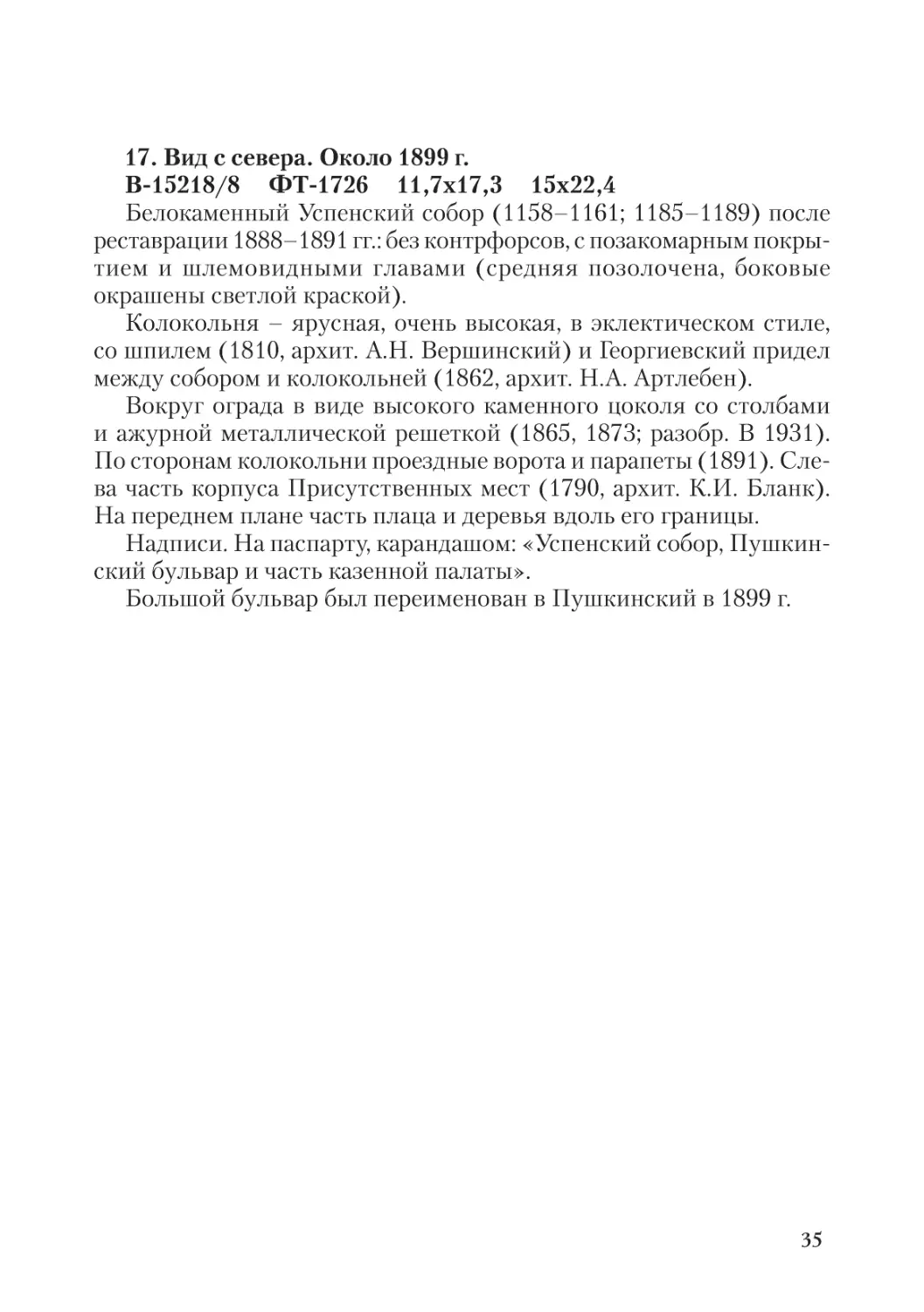 17. Вид с севера. Около 1899 г.