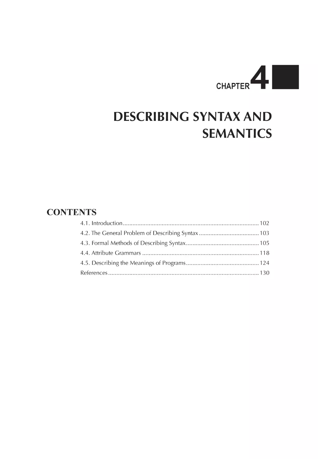 Chapter 4 Describing Syntax and Semantics