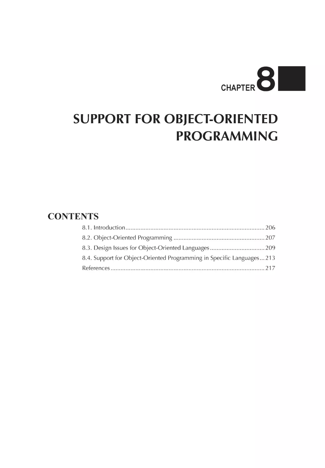 Chapter 8 Support for Object-Oriented Programming